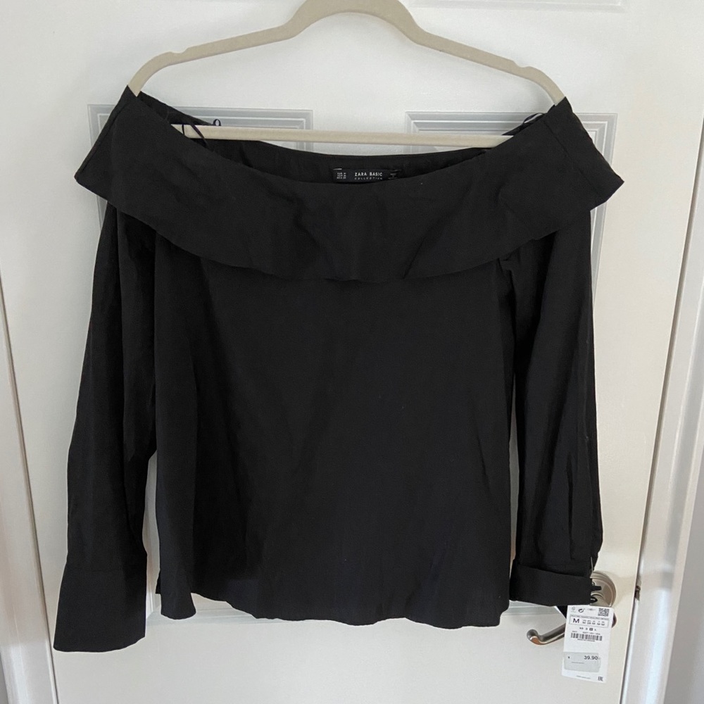 NEW Zara black off shoulder top